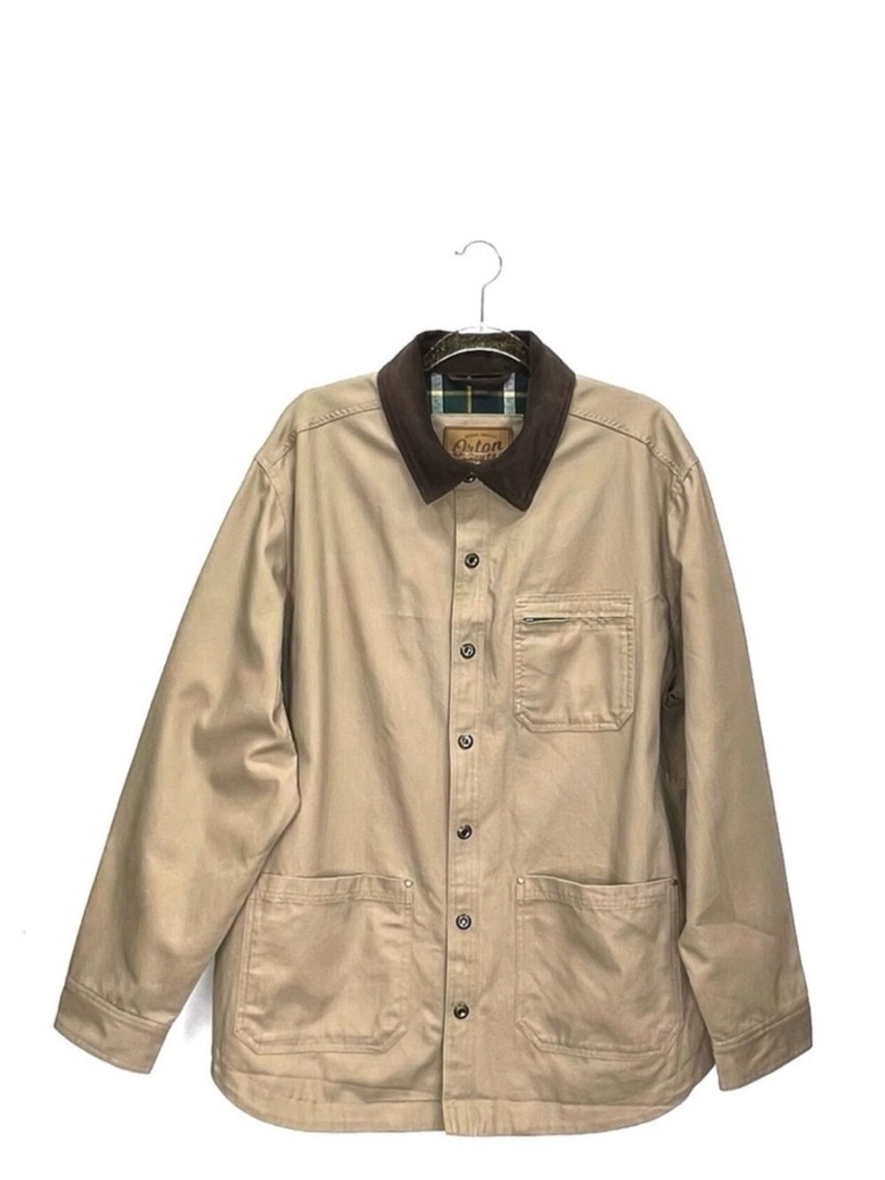 Orton Brothers Barn Coat Mens XL Cotton Tan Brown Flannel Lined Chore Jacket EUC